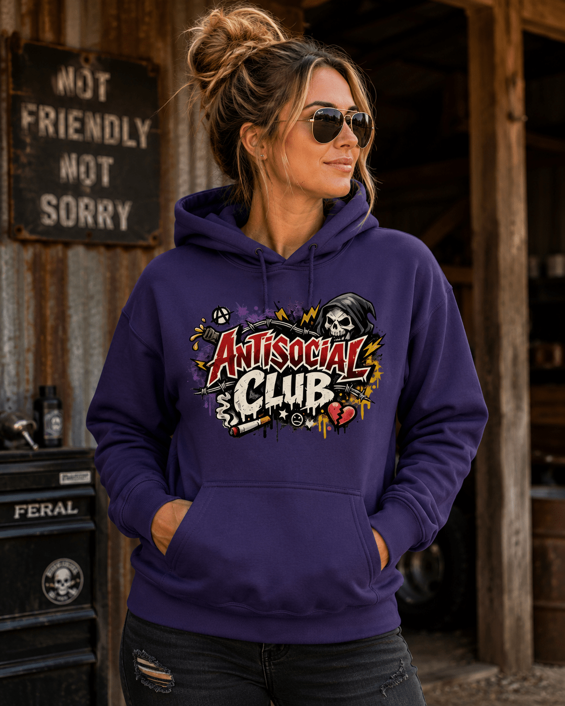 Anti Social Hoodie - Stay Feral Co.