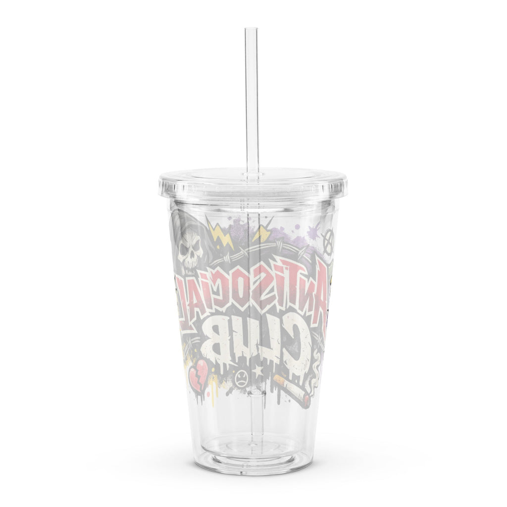 Antisocial - Clear plastic tumbler - Stay Feral Co.