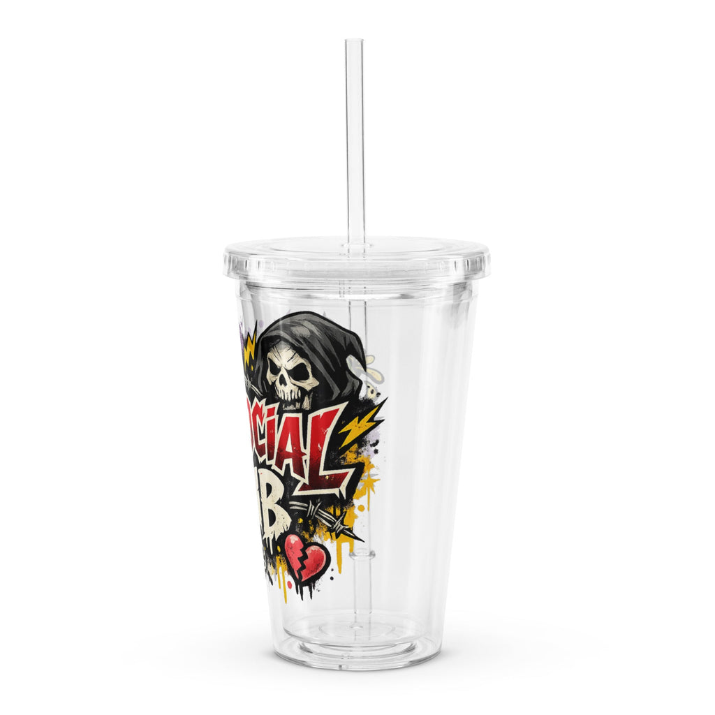Antisocial - Clear plastic tumbler - Stay Feral Co.