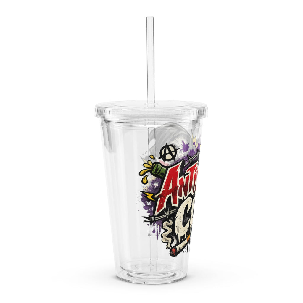 Antisocial - Clear plastic tumbler - Stay Feral Co.