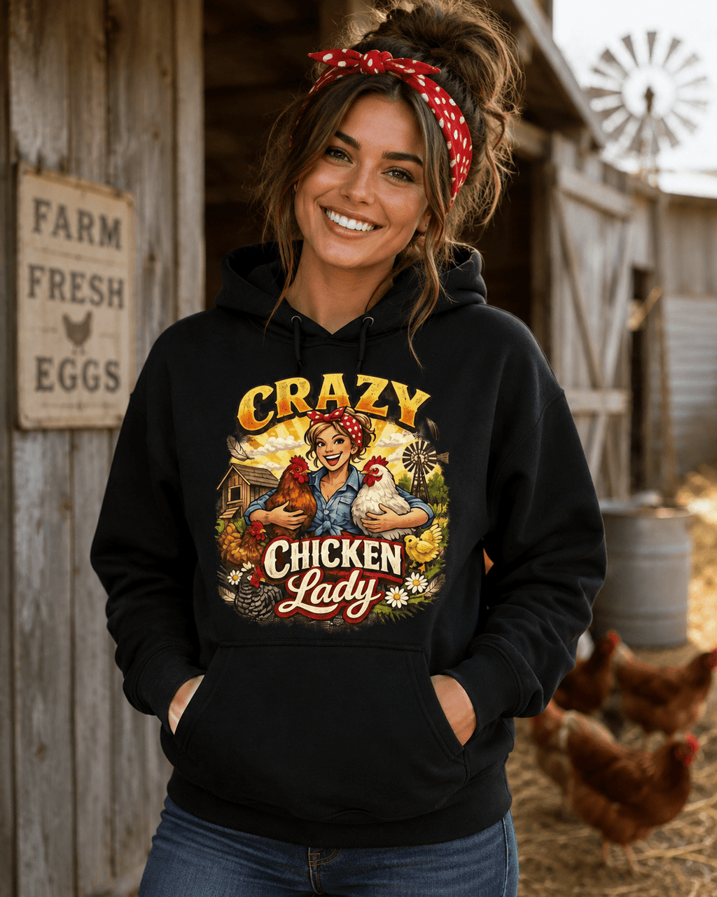 Crazy Chicken Lady - Hoodie - Stay Feral Co.