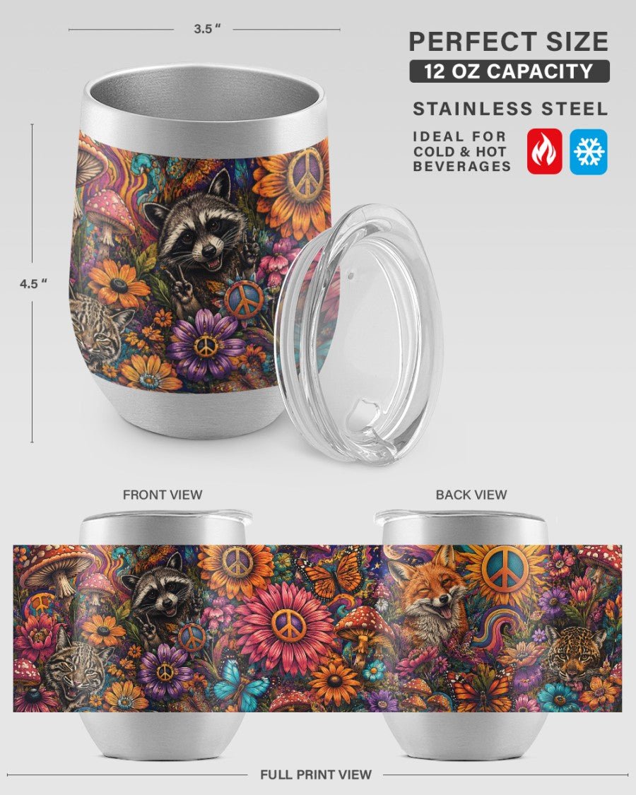 Feral Flower Power Wine Tumbler - Stay Feral Co.