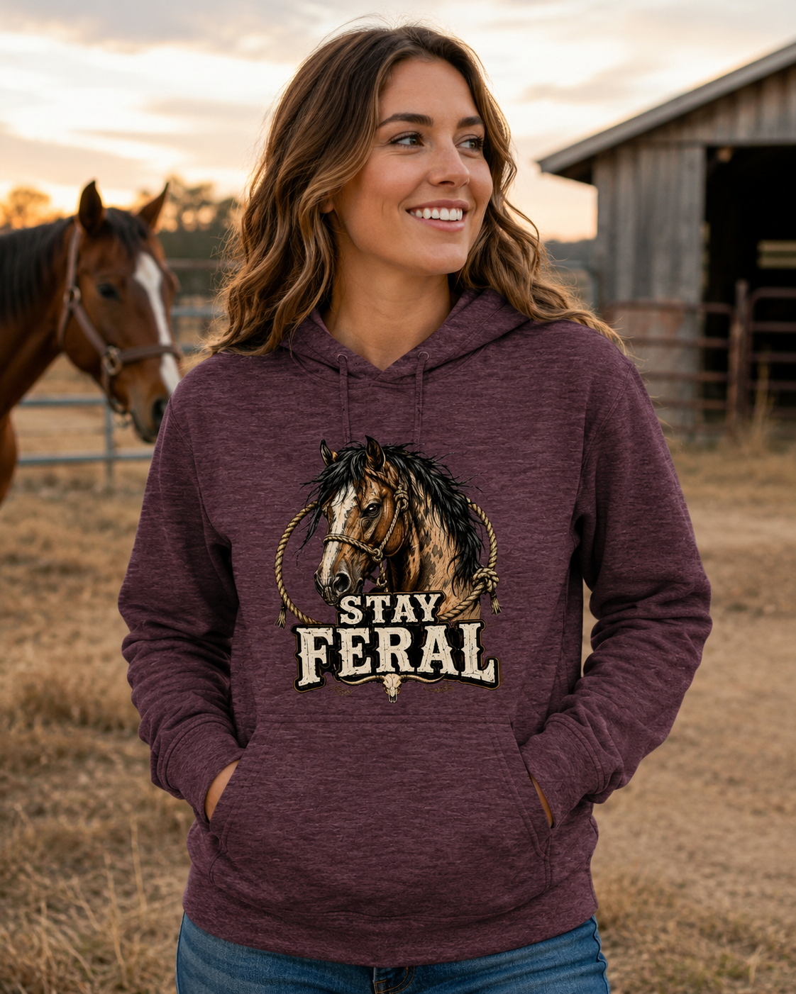 Stay Feral Horse - Hoodie