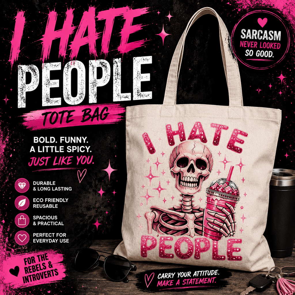 I hate People Canvas Promo Tote - Stay Feral Co.