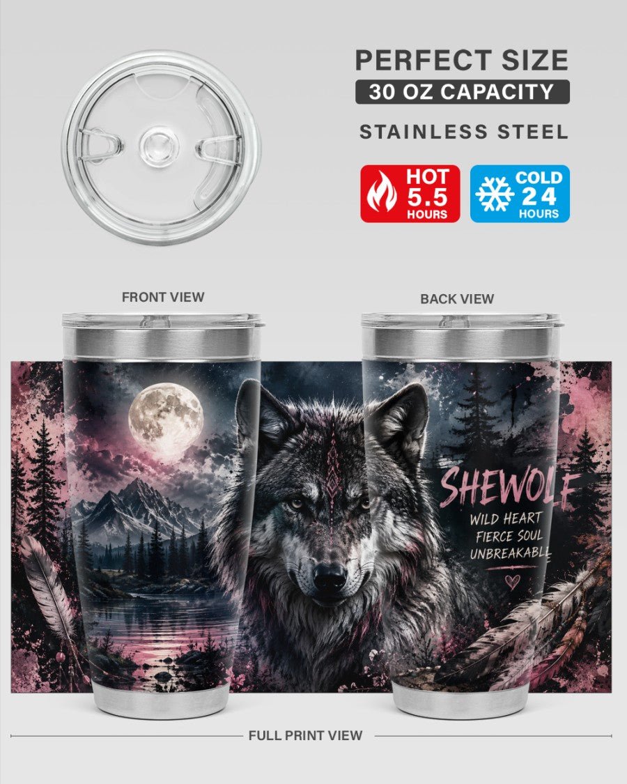 She Wolf Tumbler - Stay Feral Co.